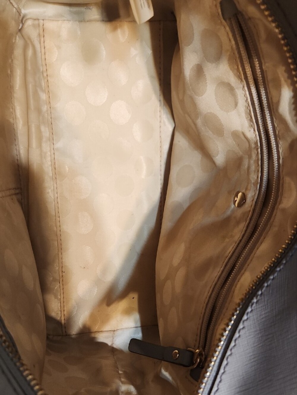 KATE SPADE Two-Tone Light Gray Satchel with Pale Gray Sides - Picture 7 of 12